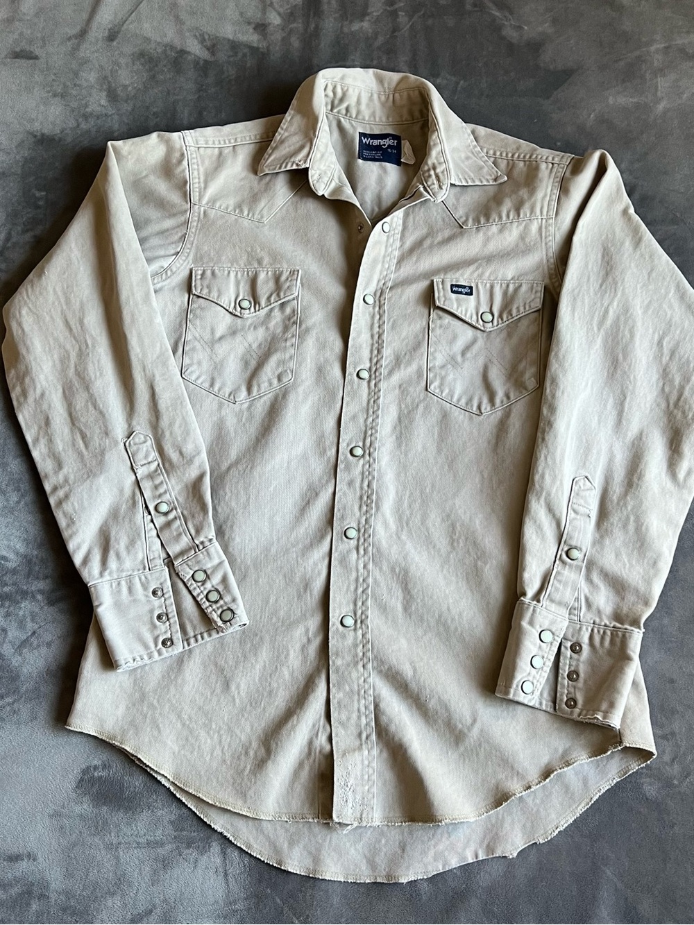 Vintage Wrangler Cotton Western Shirt - Light Beige